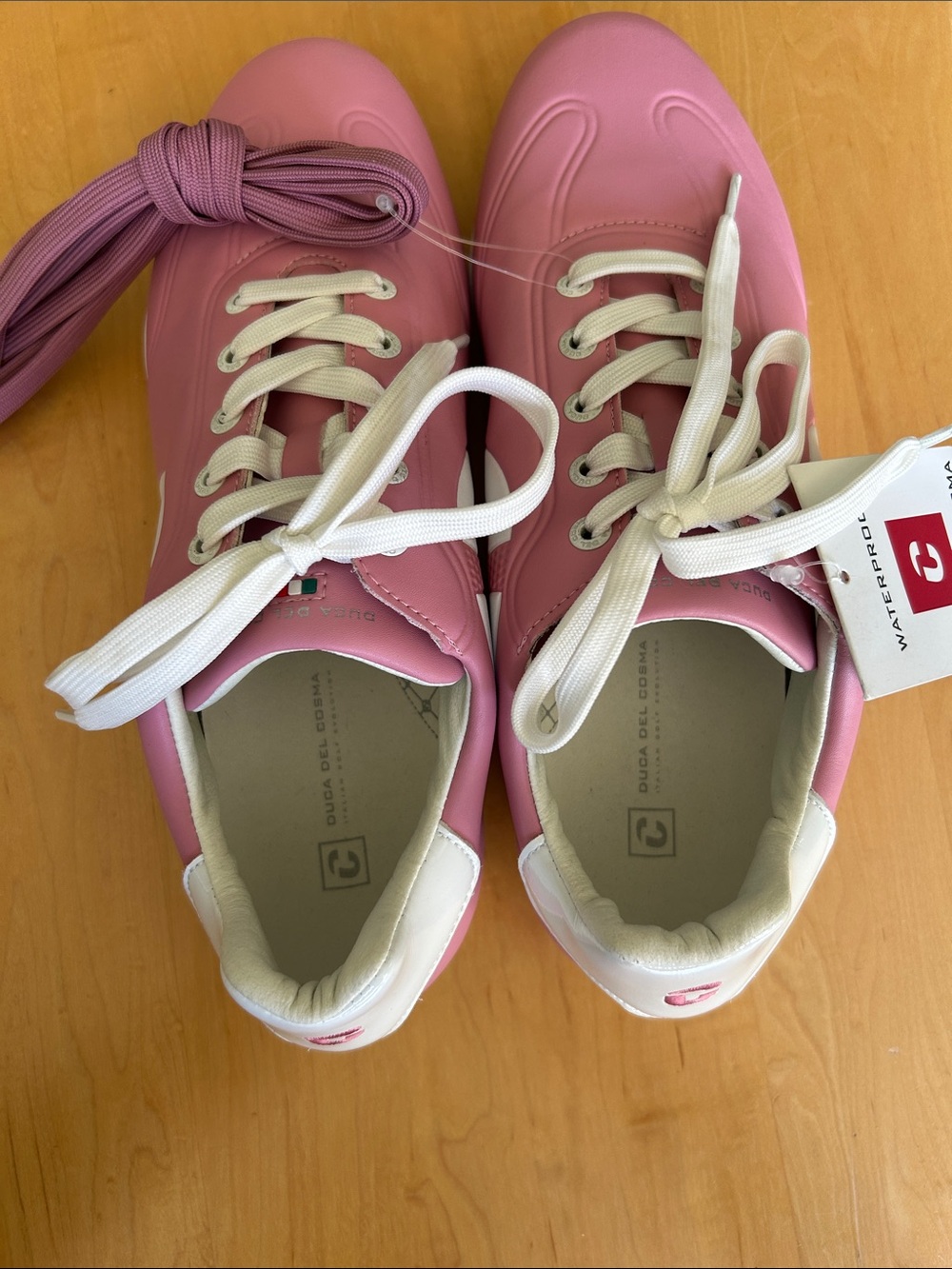 Duca Del Cosma Queenscup Waterproof Golf Shoes Women’s Sz 9.5 NWT Pink & White - Picture 5 of 12